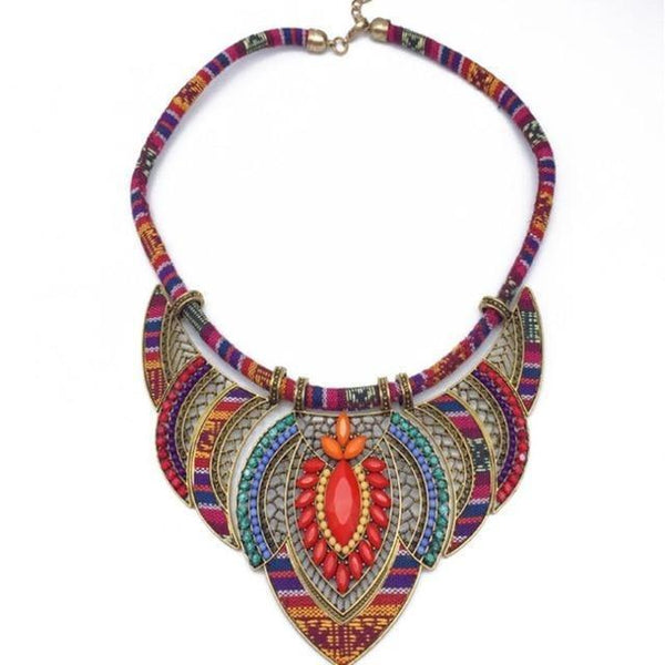 Clamanta Beauty Collier femme Orange Collier ras du cou tendance