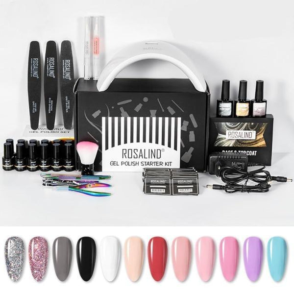 Clamanta Beauty  Kit de manucure kit manucure avec lampe uv avec lot de vernis à ongles