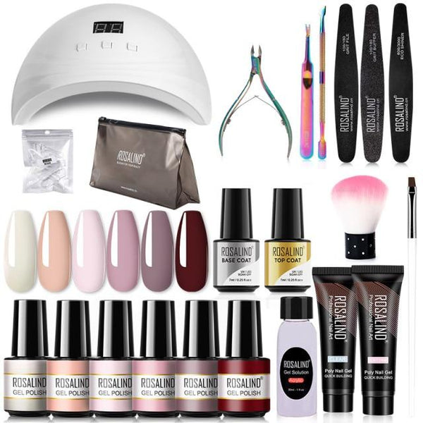 Clamanta Beauty  Kit de manucure psc-11gel 4 outils-09 / Blanc kit de vernis à ongles gel semi-permanent avec lampe UV