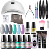 Clamanta Beauty  Kit de manucure psc-11gel 4 outils-12 / Blanc kit de vernis à ongles gel semi-permanent avec lampe UV