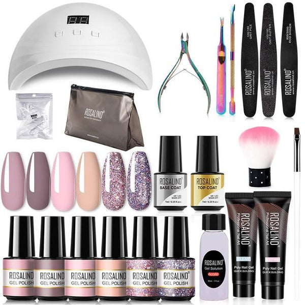 Clamanta Beauty  Kit de manucure psc-11gel 4 outils-13 / Blanc kit de vernis à ongles gel semi-permanent avec lampe UV