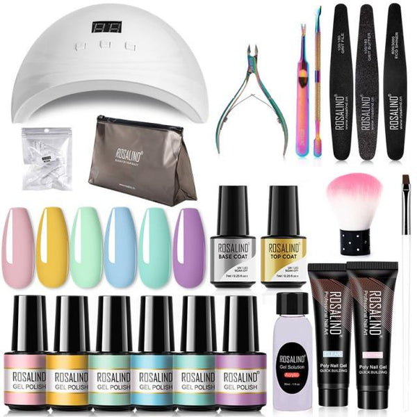Clamanta Beauty  Kit de manucure psc-11gel 4 outils-15 / Blanc kit de vernis à ongles gel semi-permanent avec lampe UV