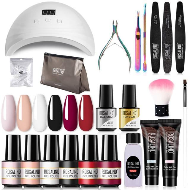 Clamanta Beauty  Kit de manucure psc-11gel 4 outils / Blanc kit de vernis à ongles gel semi-permanent avec lampe UV