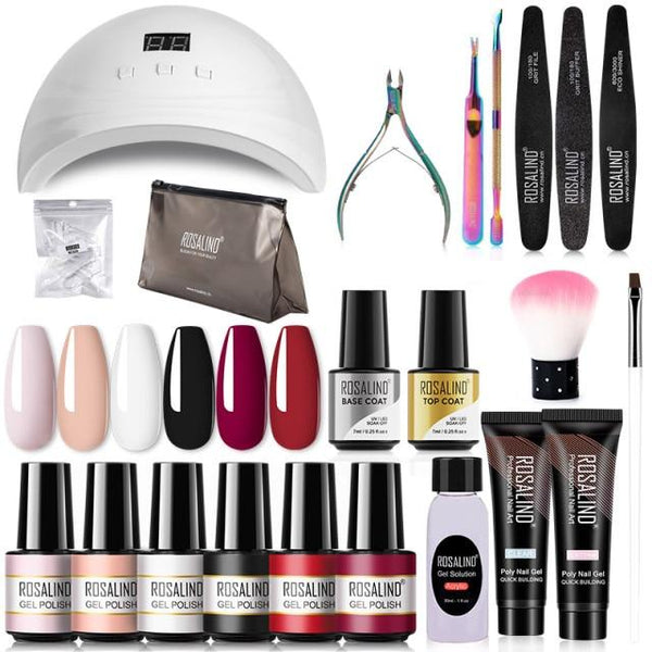 Clamanta Beauty  Kit de manucure psc-11gel 4 outils / Blanc kit de vernis à ongles gel semi-permanent avec lampe UV