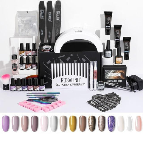 Clamanta Beauty  Kit de manucure SLSTC-01 / Blanc kit manucure avec lampe uv avec lot de vernis à ongles