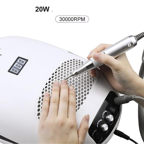 Clamanta Beauty  Lampe à ongles Perceuse à ongles 3en 1 lampes à Led Aspirateur