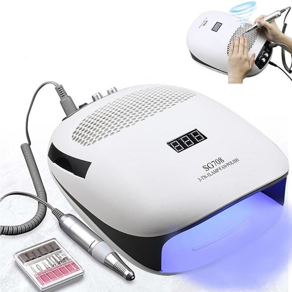 Clamanta Beauty  Lampe à ongles Perceuse à ongles 3en 1 lampes à Led Aspirateur