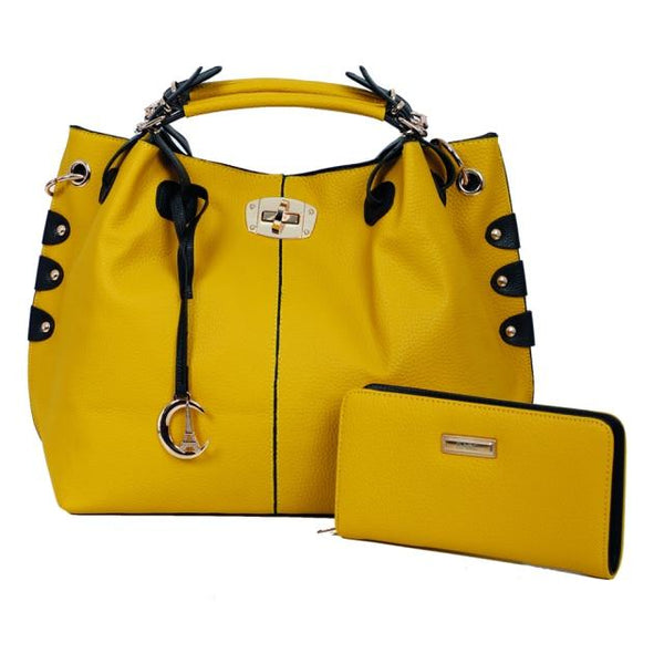 Clamanta Beauty  Sac à main femmes Jaune Sac et Portefeuille Combine en cuir synthétique
