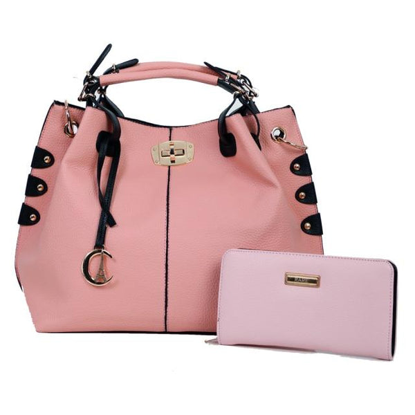 Clamanta Beauty  Sac à main femmes Rose Sac et Portefeuille Combine en cuir synthétique