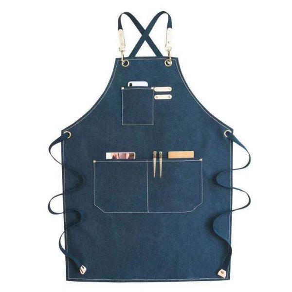 Clamanta Beauty Tablier Bleu Tablier sans manches