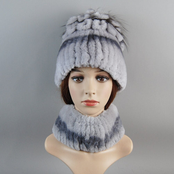 ClamantaBeauty  0 Suit 1 Bonnet et écharpe en fourrure