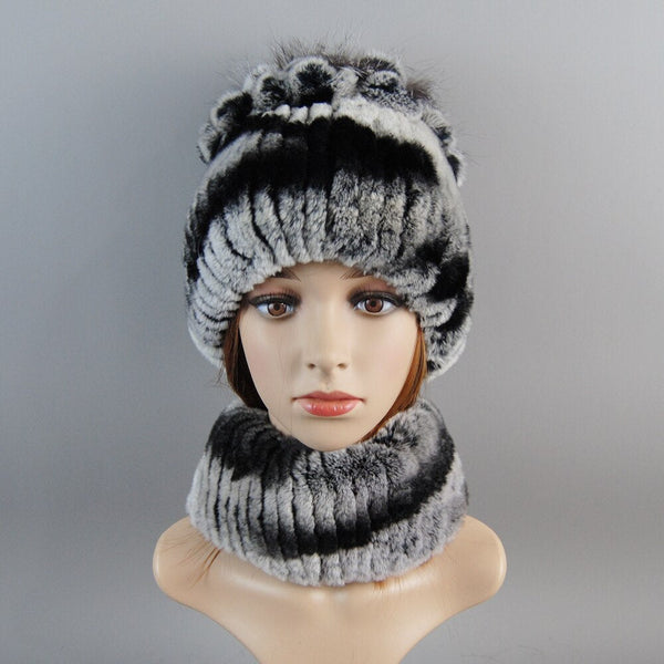 ClamantaBeauty  0 Suit 6 Bonnet et écharpe en fourrure