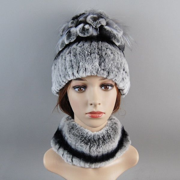 ClamantaBeauty  0 Suit 9 Bonnet et écharpe en fourrure