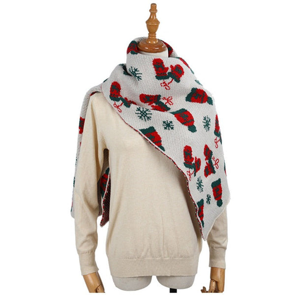 ClamantaBeauty  Blanc / Unique Écharpe d'hiver pour femme style noël