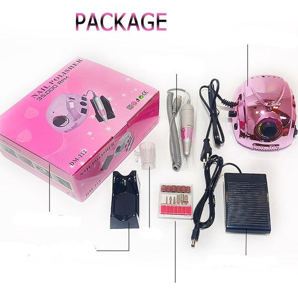 ClamantaBeauty  Bonnet femme Lime à ongles électrique 65W 35000RPM Vitesse