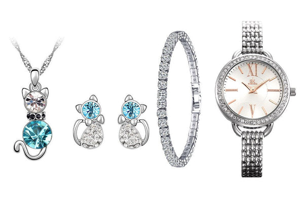 ClamantaBeauty  Coffret montre à Quartz élégant avec collier