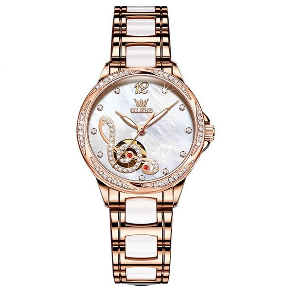 ClamantaBeauty Coffret Montre mécanique luxueuse pour femmes