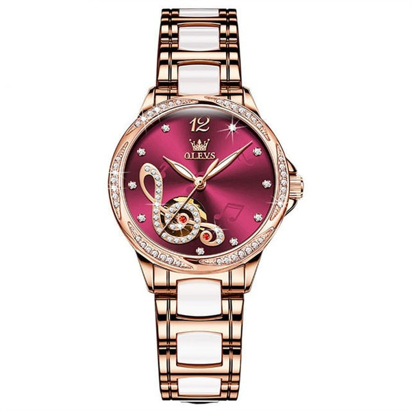 ClamantaBeauty Coffret Montre mécanique luxueuse pour femmes