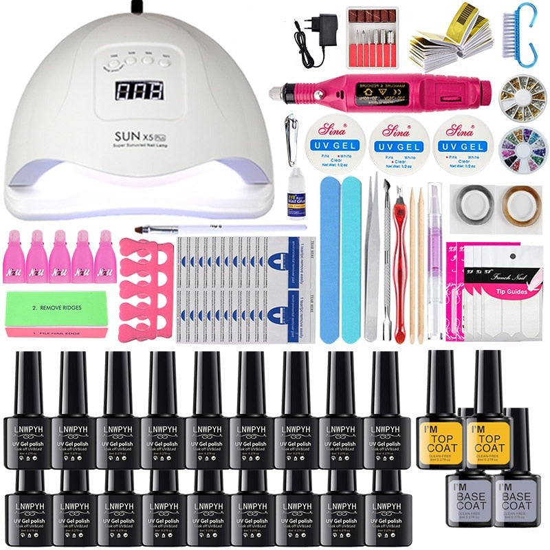 ClamantaBeauty  Kit de manucure Blanc Manucure lime à ongles électrique, sèche-ongles à LED UV vernis